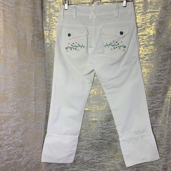 VIA Delle Rose White 100% Cotton Cropped Capris Size S - Picture 7 of 13